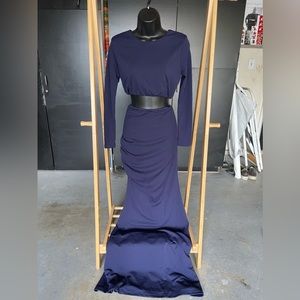 Two piece blue skirt set